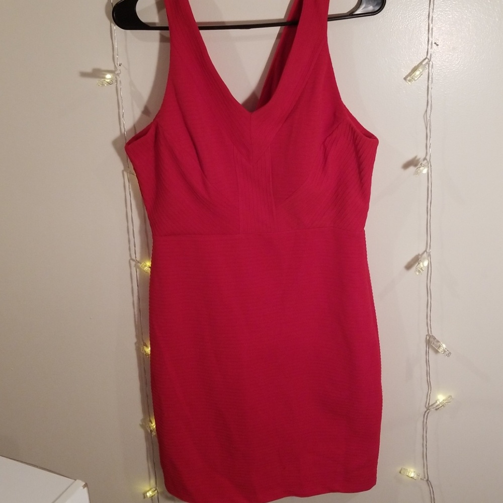 Red mini dress